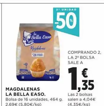 Hipercor 2a unidad -50% magdalenas la bella easo oferta