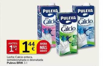Supermercados Charter Leche calcio entera semidesnatada o desnatada puleva oferta