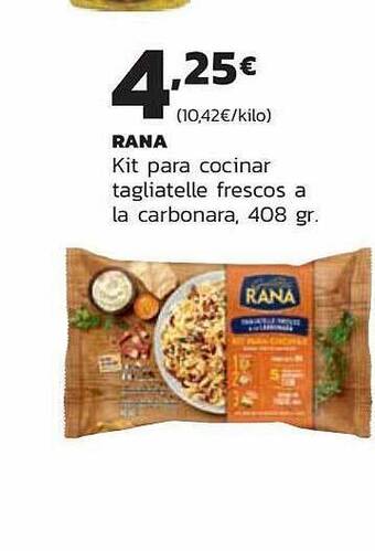 Supermercados Lupa Rana kit para cocinar tagliatelle frescos a la carbonara oferta