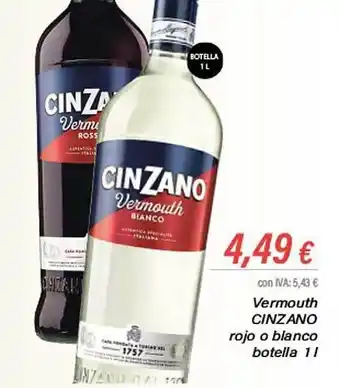 Cash Ifa Vermouth cinzano rojo o blanco botella oferta