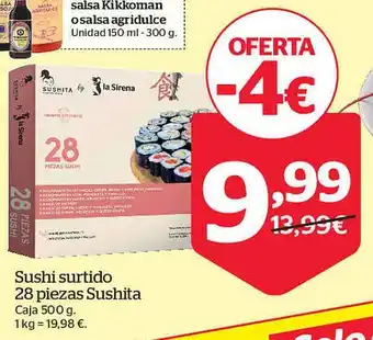 La Sirena Sushi surtido 28 piezas sushita caja oferta