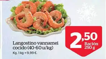 La Sirena Langostino vannamei cocido kg oferta