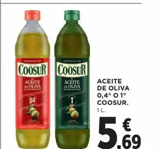 Hipercor Aceite de oliva 0.4° o 1° coosur oferta