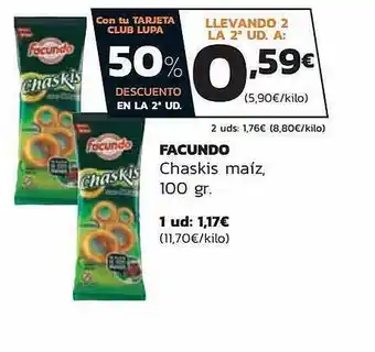 Supermercados Lupa Facundo chaskis maiz oferta