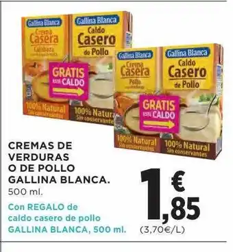 Hipercor Cremas de verduras o de pollo gallina blanca oferta