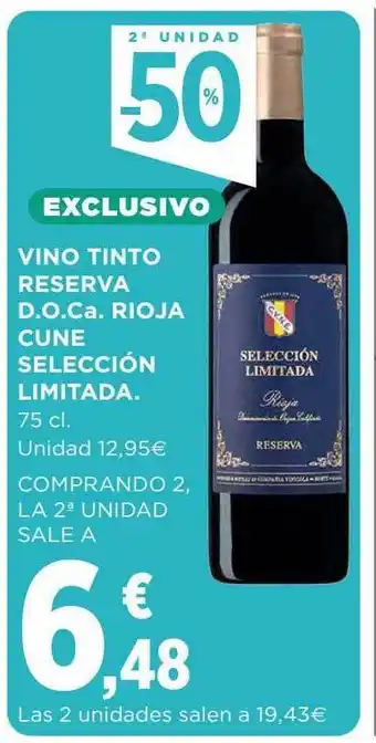 Hipercor Vino tinto reserva doca rioja oferta