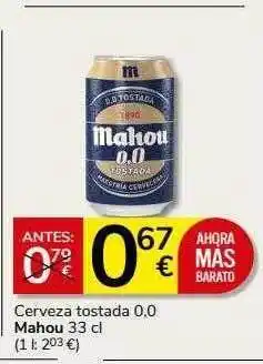 Supermercados Charter Cerveza tostada 0,0 mahou oferta