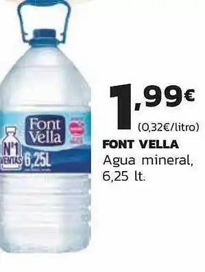 Supermercados Lupa Font vella agua mineral 6.25 lt oferta