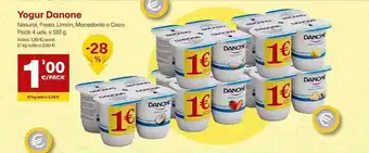 AhorraMas Yogur danone natural, fresa, limón, macedonia o coco pack 4 oferta