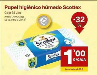 AhorraMas Papel higiénico húmedo scottex caja 38 oferta
