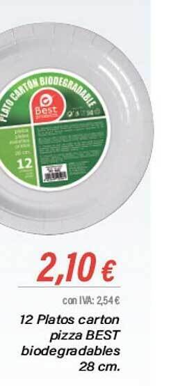 Cash Ifa 12 platos carton pizza best biodegradables 28cm oferta