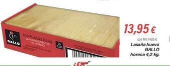 Cash Ifa Lasaña huevo gallo horeca 4.2kg oferta