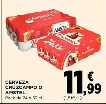 El Corte Inglés Cerveza cruzcampo amstel pack de 24 oferta