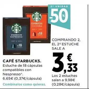 El Corte Inglés 2a unidad -50% café starbucks oferta