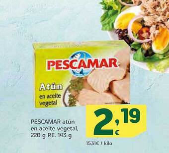 HiperDino Pescamar atún en aceite vegetal oferta