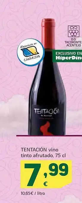 HiperDino Tantanción vino tinto afrutado oferta