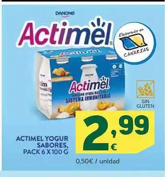 HiperDino Actimel yogur sabores oferta