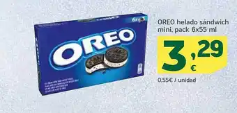 HiperDino Oreo helado sandwich mini oferta