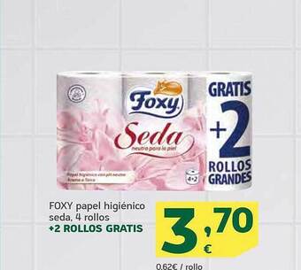 HiperDino Foxy papel higiénico seda 4 rollos oferta