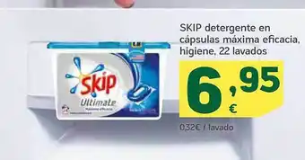 HiperDino Skip detergente en cápsulas máxima eficacia higiene 22 lavados oferta