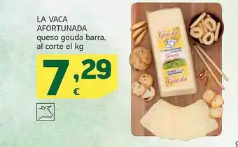 HiperDino La vaca afortunada queso gouda barra el corte el kg oferta