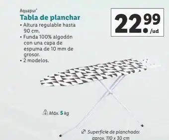 Lidl Aquapur tabla de planchar oferta