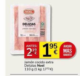 Supermercados Charter Jamón cocido extra delizias noel oferta