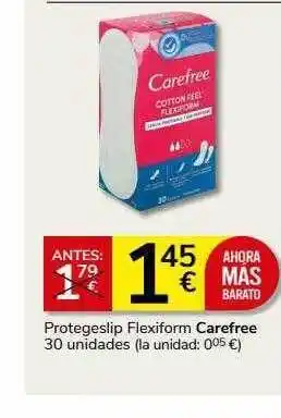 Supermercados Charter Protegeslip flexiform carefree oferta