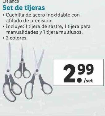 Lidl Crelando set de tijeras oferta