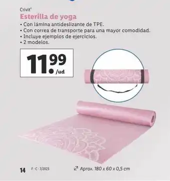 Lidl Crivit esterilla de yoga oferta
