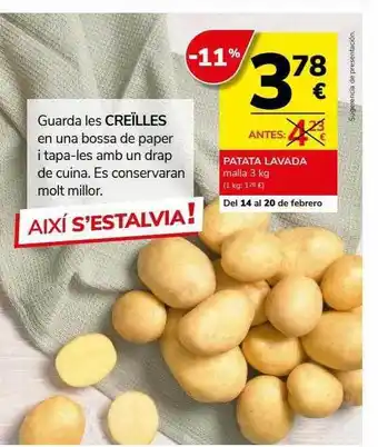 Supermercados Charter Patata lavada oferta