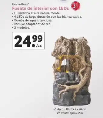Lidl Livarno home fuente de interior con leds oferta