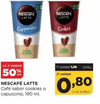Alimerka La 2a unidad 50% dto. nescafé latte café sabor cookies o capucino oferta
