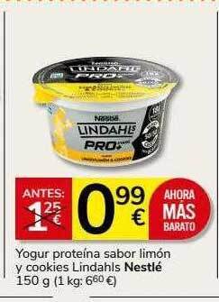 Supermercados Charter Yogur proteína sabor limón y cookies lindahls nestlé oferta