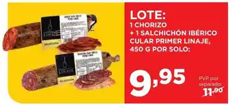 Alimerka 1 chorizo + 1 salchichón ibérico cular primer linaje oferta