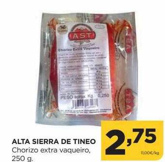 Alimerka Alta sierra de tineo chorizo extra vaqueiro oferta