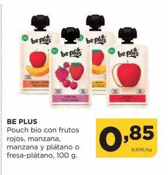 Alimerka Be plus pouch bio con frutos rojos, manzana, manzana y plátano o fresa-plátano oferta