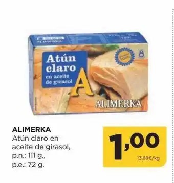 Alimerka Alimerka atún claro en aceite de girasol oferta