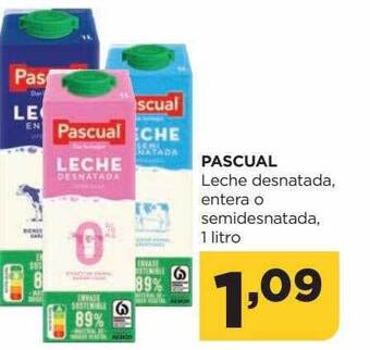 Alimerka Pascual leche desnatada entera o semidesnatada oferta