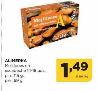 Alimerka Alimerka mejillones en escabeche oferta
