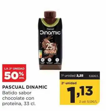 Alimerka La 2a unidad 50% dto pascual dinamic batido sabor chocolate con proteina oferta