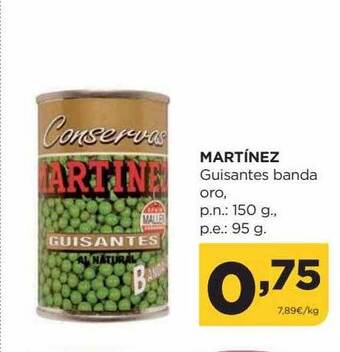 Alimerka Martínez guisantes banda oro oferta