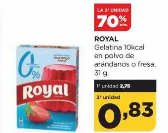 Alimerka La 2a unidad 70% dto royal gelatina 10kcal en polvo de arándanos o fresa oferta