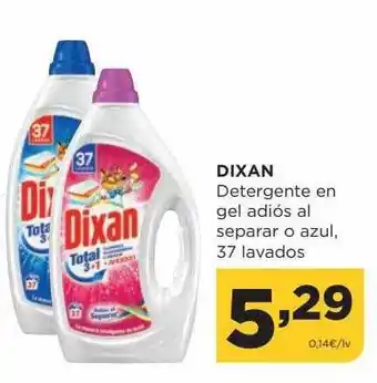 Alimerka Dixan detergente en gel adiós al separar o azul 37 lavados oferta