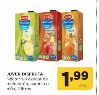 Alimerka Juver disfruta néctar sin azúcar de melocotón, naranja o piña oferta