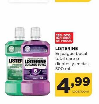 Alimerka Listerine enjuague bucal total care o dientes y encias oferta