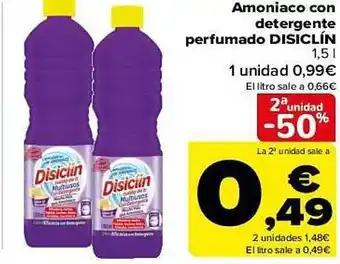 Carrefour 2a unidad -50% amoniaco con detergente perfumado disiclin oferta