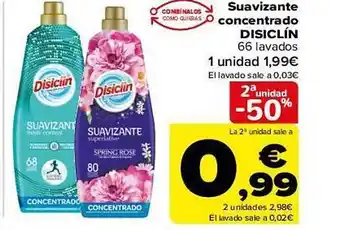 Carrefour 2a unidad -50% suavizante concentrado disiclin oferta