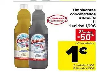 Carrefour 2a unidad -50% limpiadores concentrados disiclin oferta