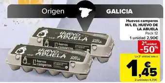 Carrefour Huevos camperos m-l huevo de la abuela pack 12 oferta